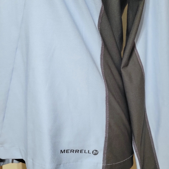 Merrell Opti Wick Hiking Pullover Hooded Blue Gray Active Top Medium - Picture 4 of 10